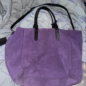 Large purple and pink Suede Cole Haan Tote